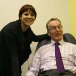 North Belfast MLA Gerry Kelly with Mary Stanton at Bridge of Hope new clinic in Henry Place, Belfast.